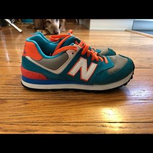 Turquoise and orange New Balance
